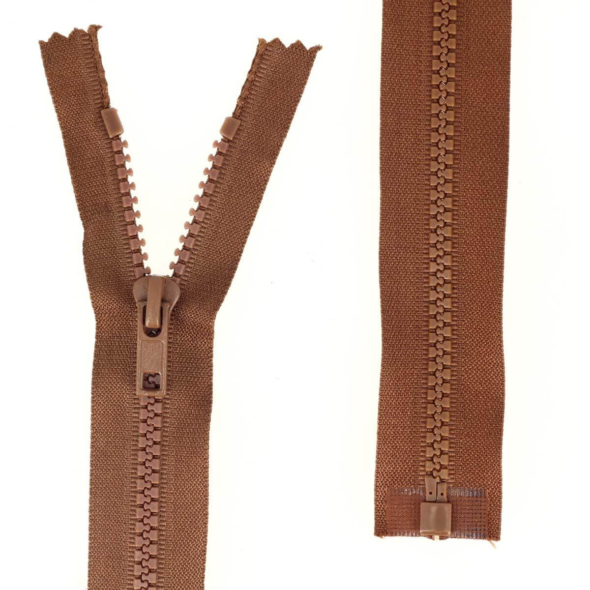 Fermeture à glissière séparable PLASTIQUE - 6mm - MARRON - Image 2