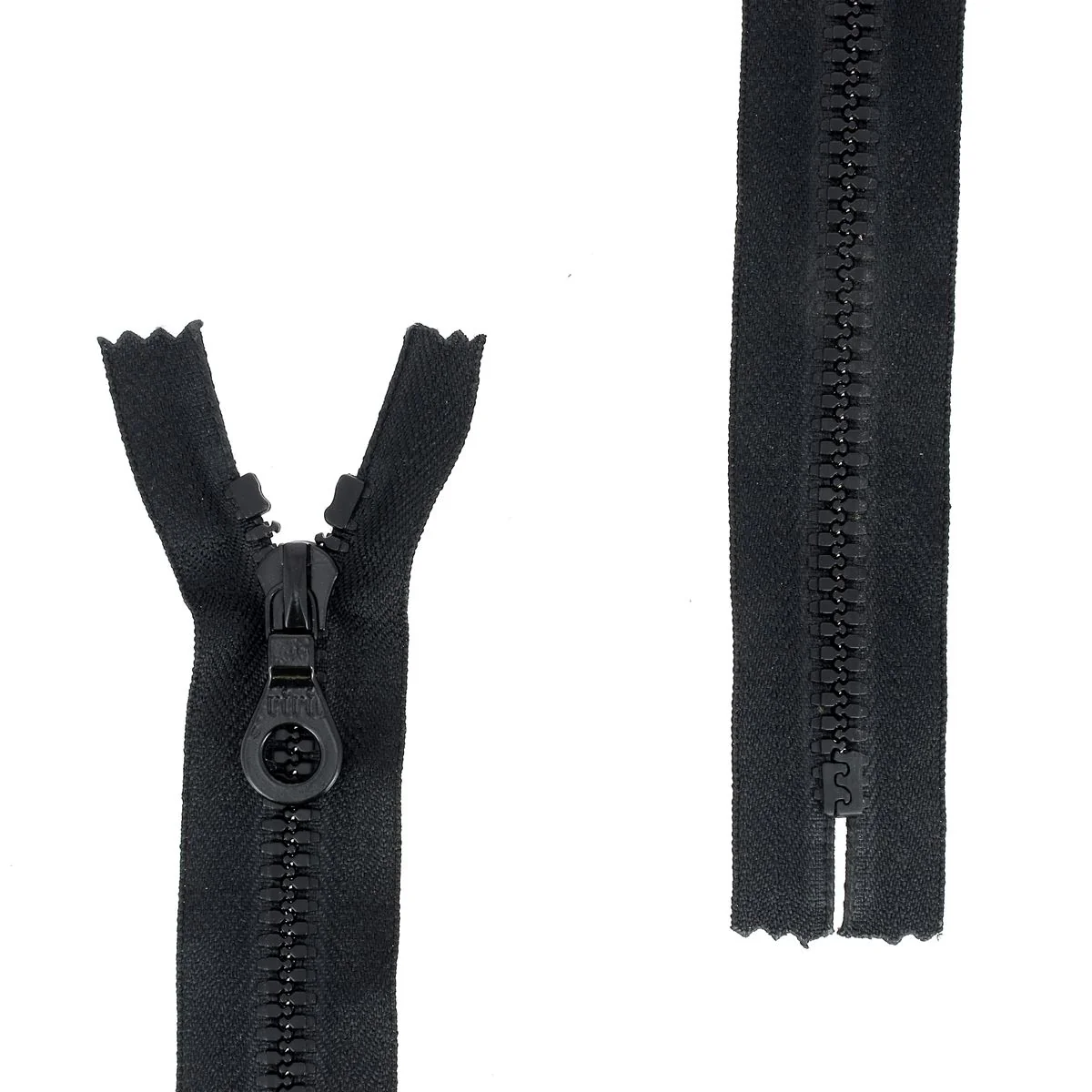 Fermeture à glissière PLASTIQUE - 6mm - NOIR - 20cm