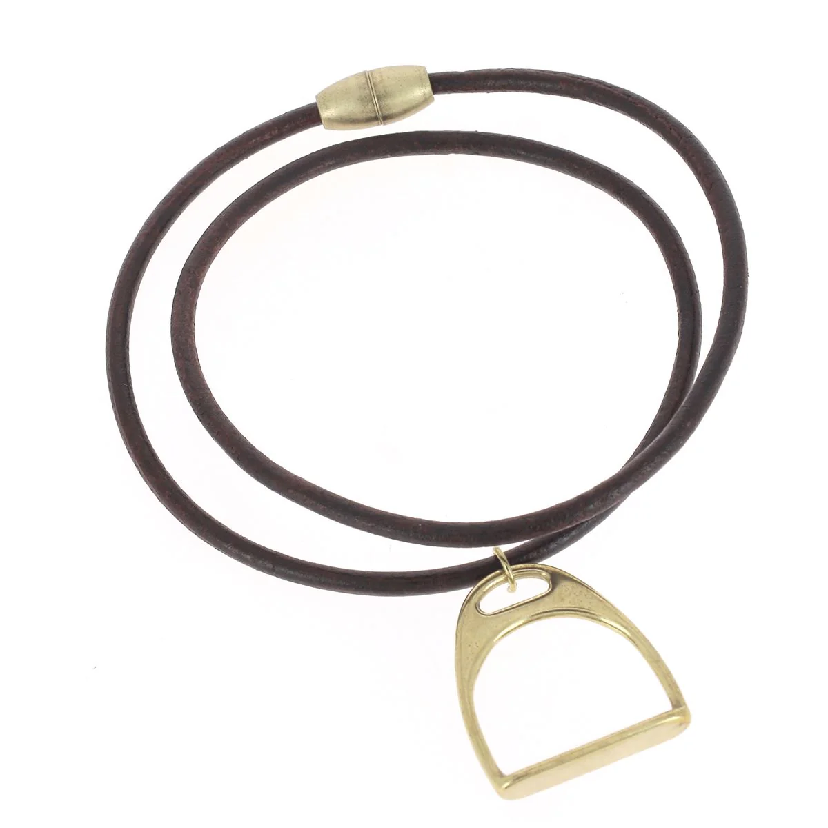 Fermoir bijou aimanté - CYLINDRE - Lacet rond 3mm - LAITON VIEILLI - Image 5