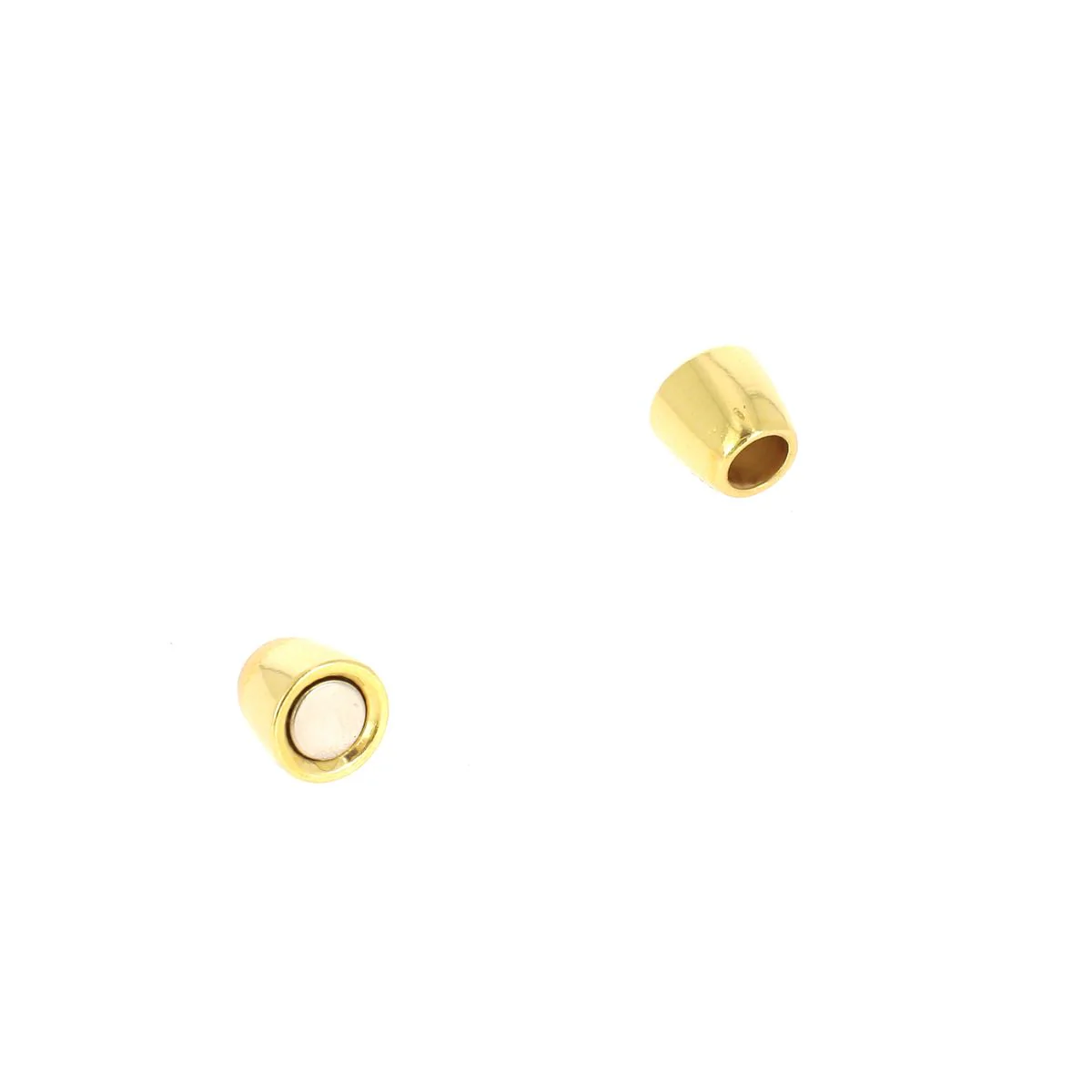 Fermoir bijou aimanté - CYLINDRE - Lacet rond 4mm - DORÉ LUXE - Image 4