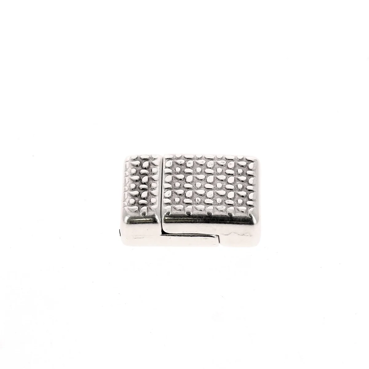 Fermoir bijou aimanté - FLEURS - Lacet plat de 10 mm - Argent vieilli