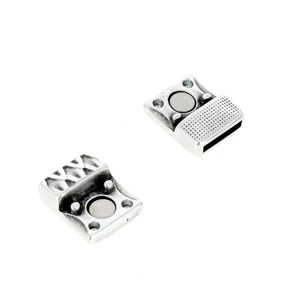 Fermoir bijou aimanté - PEAU DE SERPENT - Lacet plat 10mm - Image 5