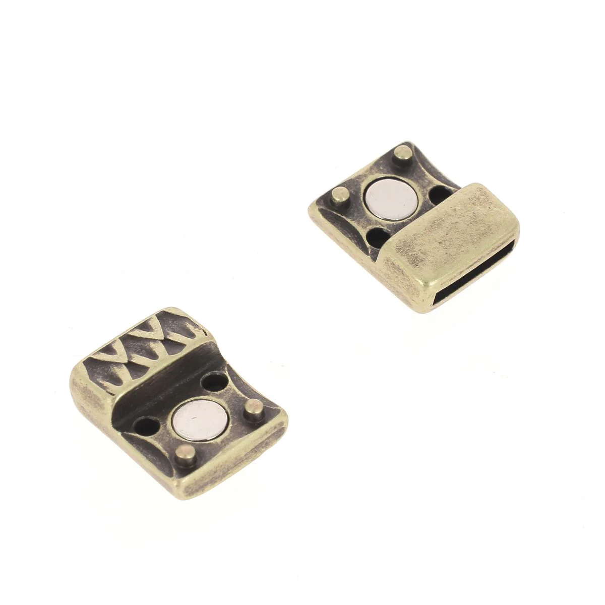 Fermoir bijou aimanté - PEAU DE SERPENT - Lacet plat 10mm - Image 9