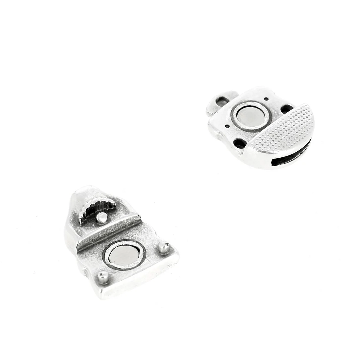 Fermoir bijou aimanté - TÊTE DE MORT - Lacet plat 10mm - ARGENT VIEILLI - Image 4