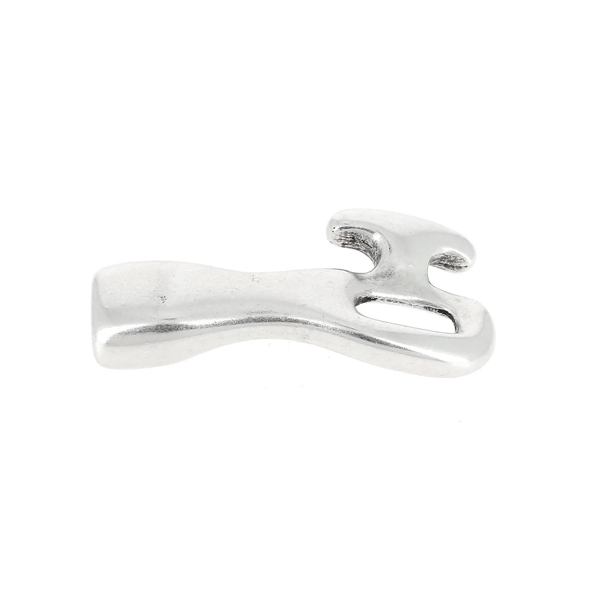 Fermoir bijou crochet - HUGO - Lacet rond 4mm - ARGENT VIEILLI - Image 2