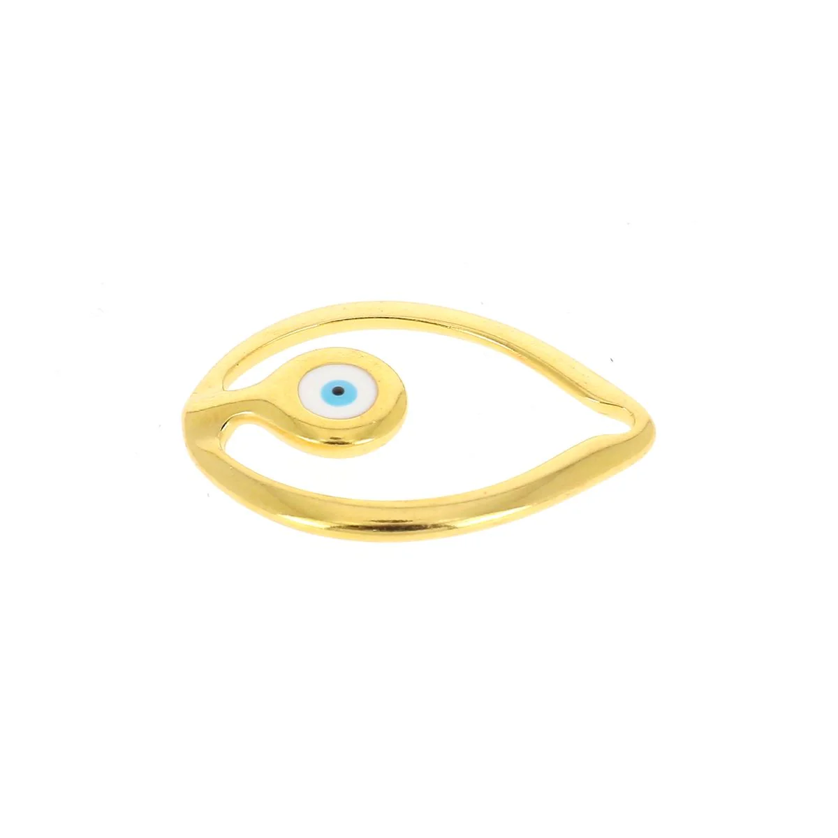 Fermoir bijou crochet - ŒIL BLEU - Lacet rond 2mm - DORÉ LUXE - Image 2