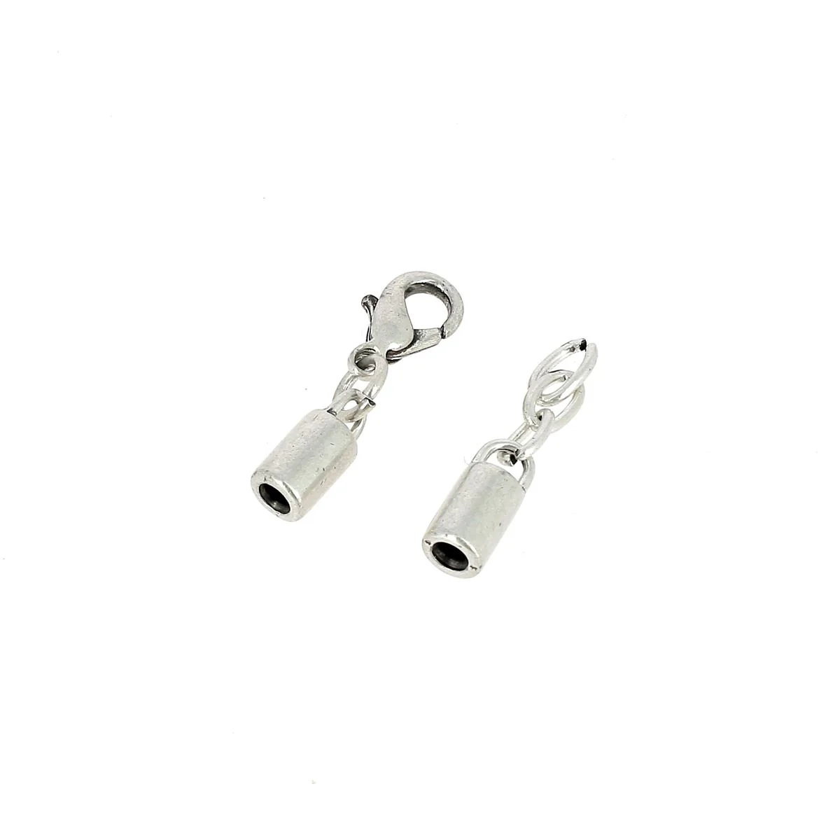 Fermoir bijou - Fermeture chaine - Argent vieilli - Lacet rond 2 mm - Image 3