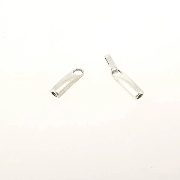 Fermoir bijou - Fermeture clip design - Argent vieilli - Lacet rond 3 mm - Image 3