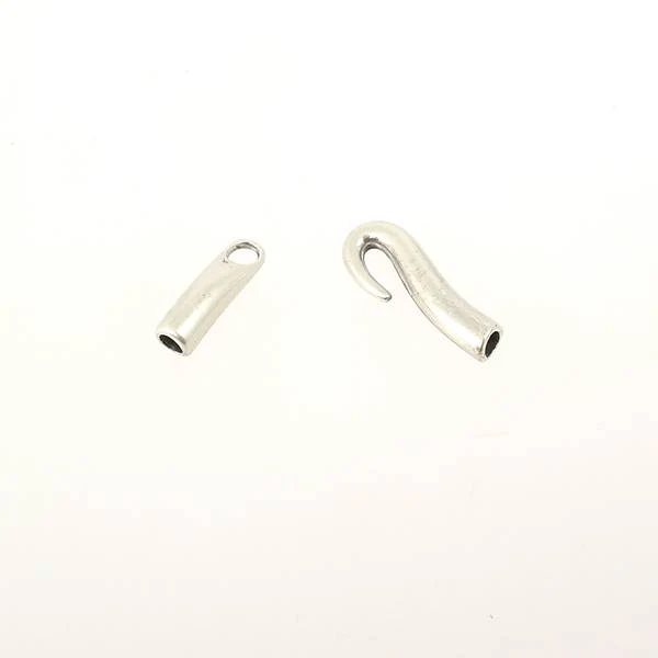 Fermoir bijou - Fermeture crochet fantaisie - Lacet rond - Argent vieilli - Image 9
