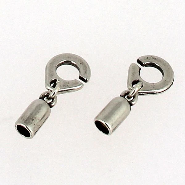 Fermoir bijou - Fermeture menotte - Argent vieilli - Lacet rond 5 mm - Image 3