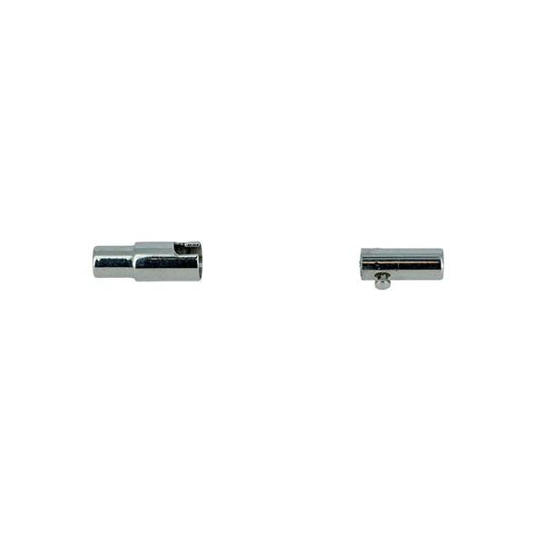 Fermoir INOX Cylindre aimanté NICKELE - Lacet rond 2 mm - Image 3