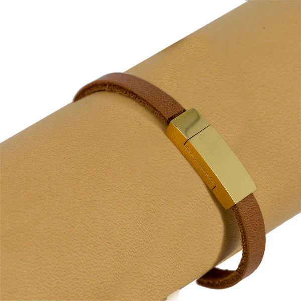 Fermoir bijou en Inox - Rectangle aimanté - Lacet plat 5mm - Image 2