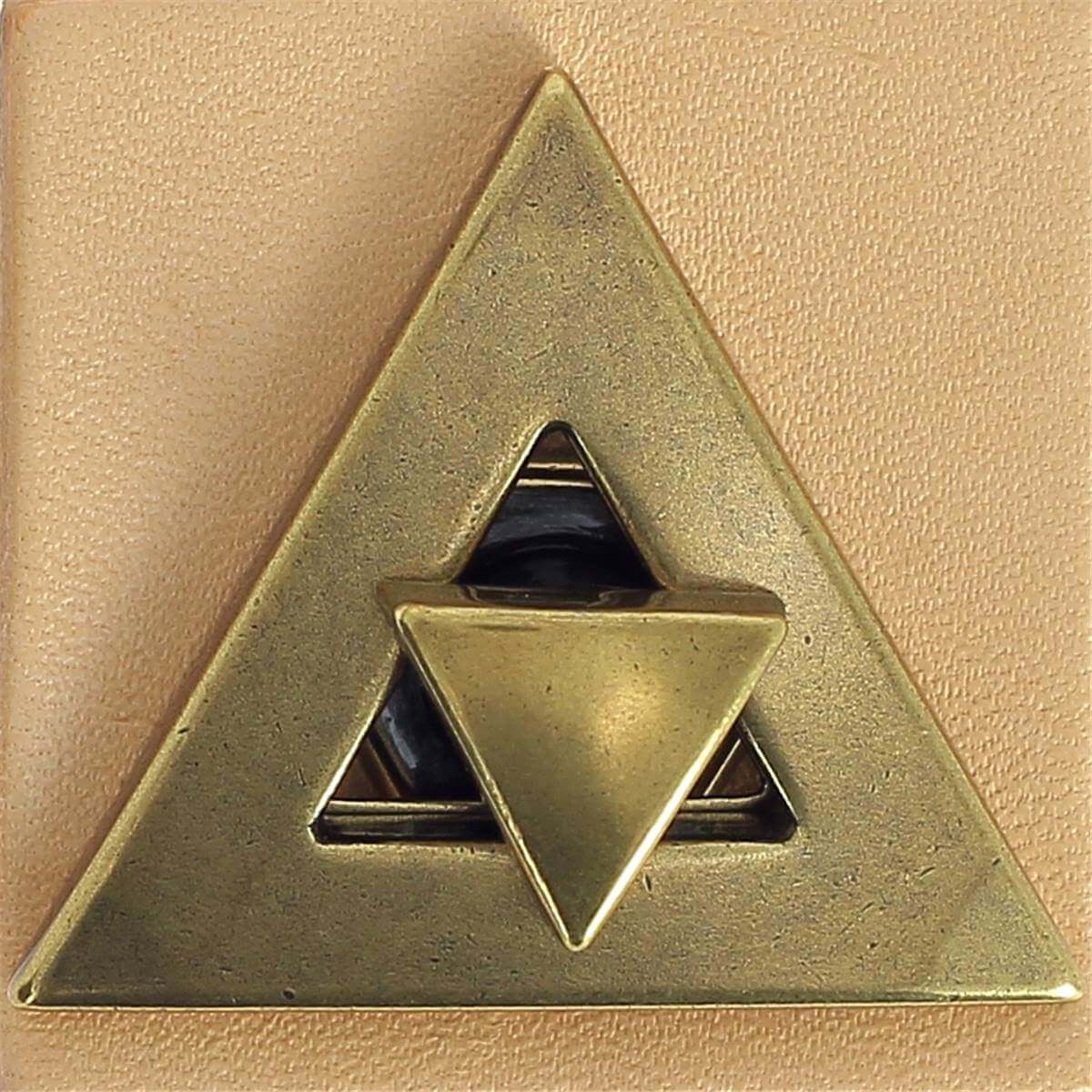 Fermoir tourniquet triangle pour sac - LAITON VIEILLI - 40x40 mm