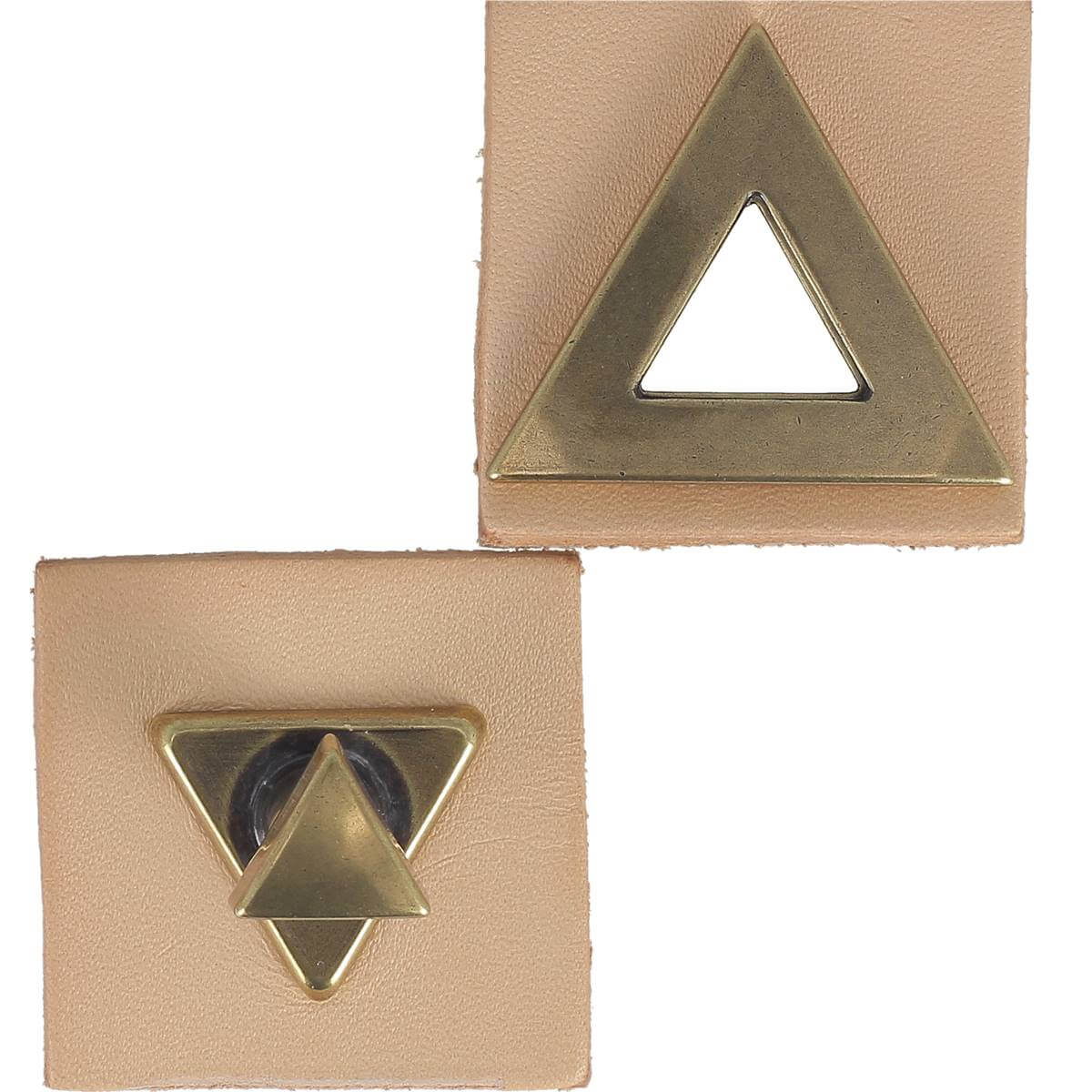 Fermoir tourniquet triangle pour sac - LAITON VIEILLI - 40x40 mm - Image 2