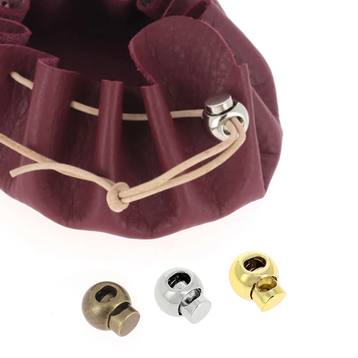 Fermoir stop lacet boule en métal - Lacet de 2,5mm max - Image 2