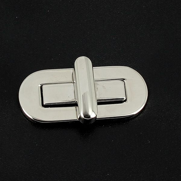 Fermoir tourniquet - NICKELÉ - 40x18 mm