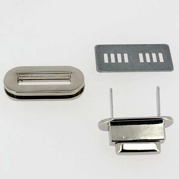 Fermoir tourniquet - NICKELÉ - 40x18 mm - Image 3