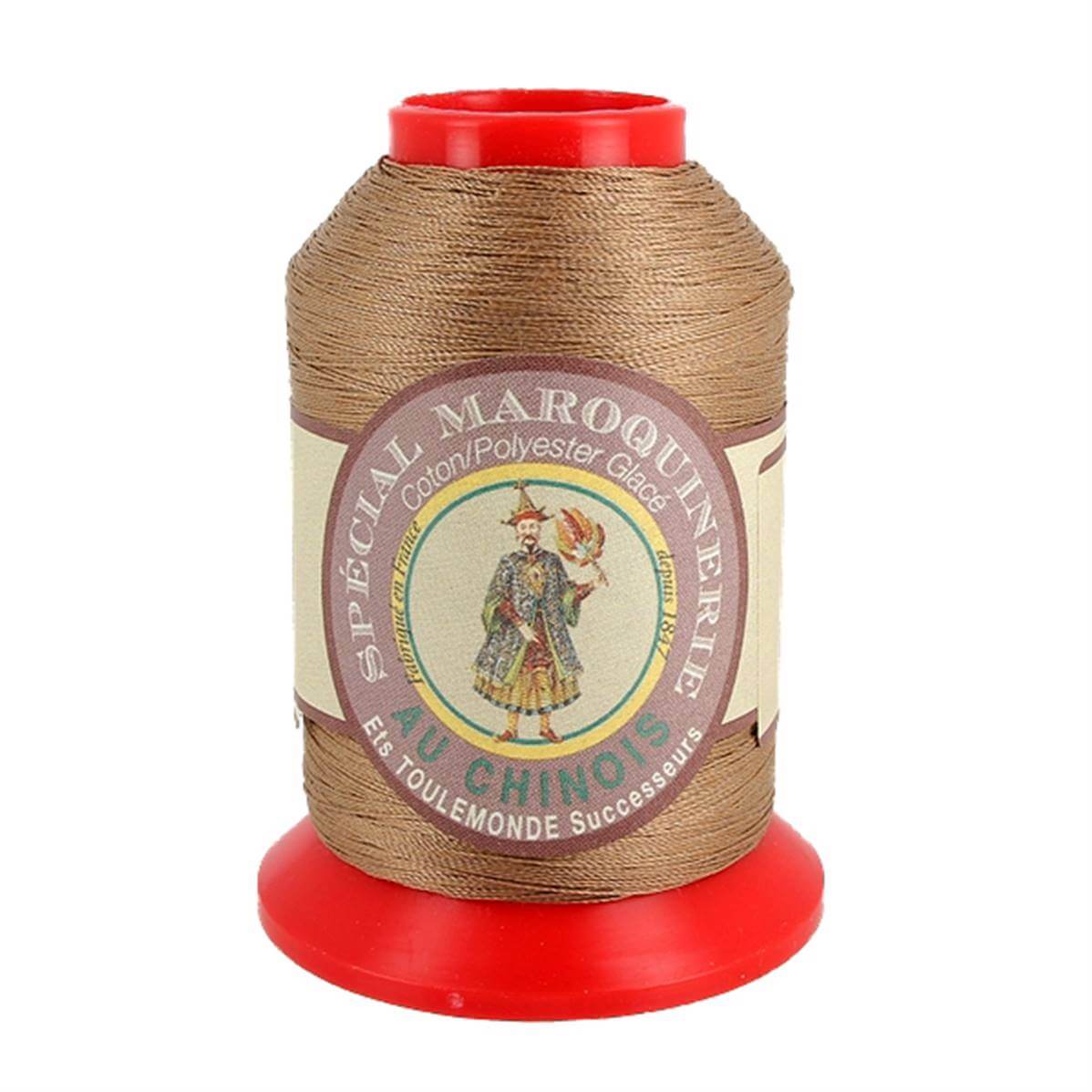 Bobine de fil polyester coton spécial maroquinerie - 28/2 - 0,38mm Beige 185 - Image 2
