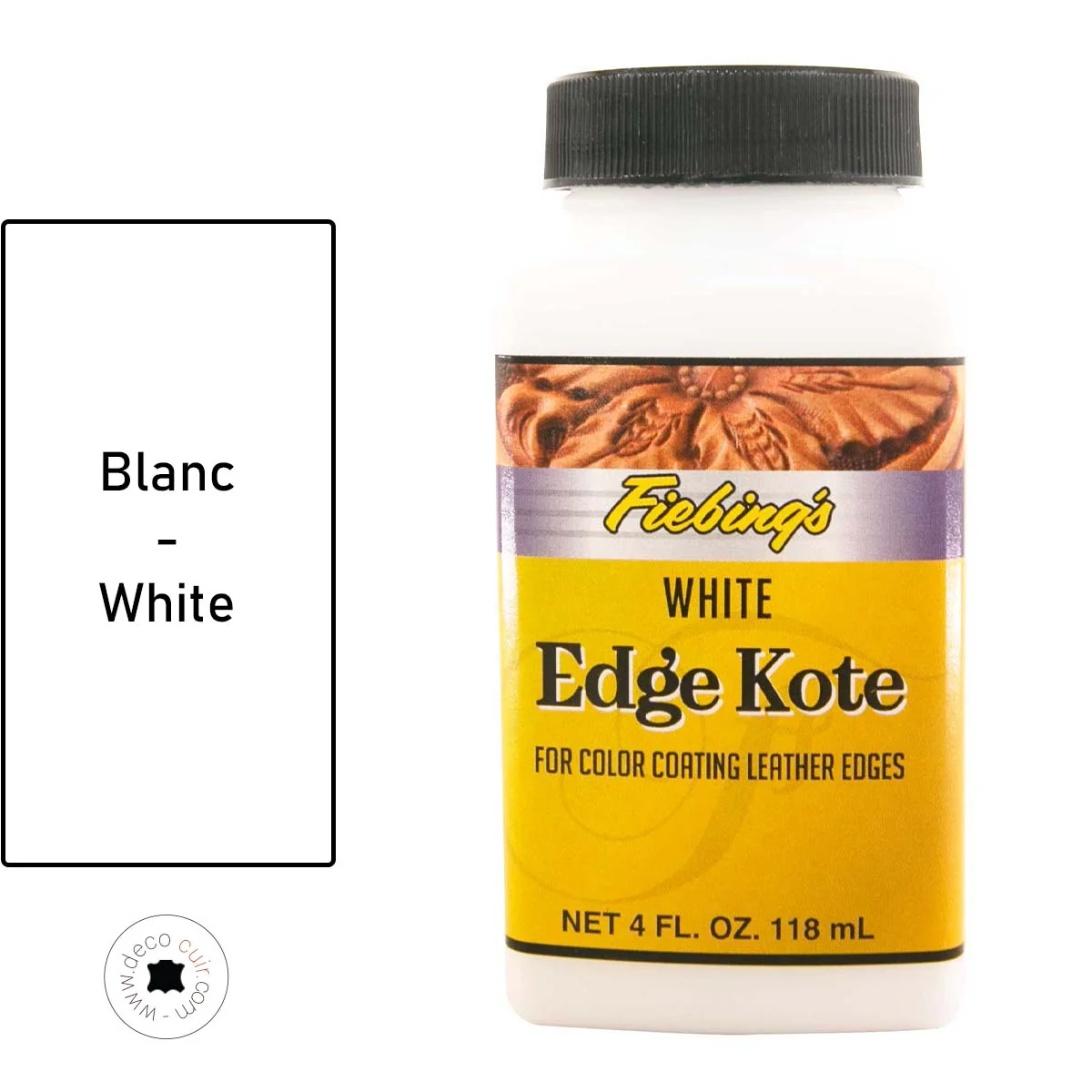Finition de tranche pour cuir - Fiebing's Edge Kote - 118ml - BLANC / WHITE