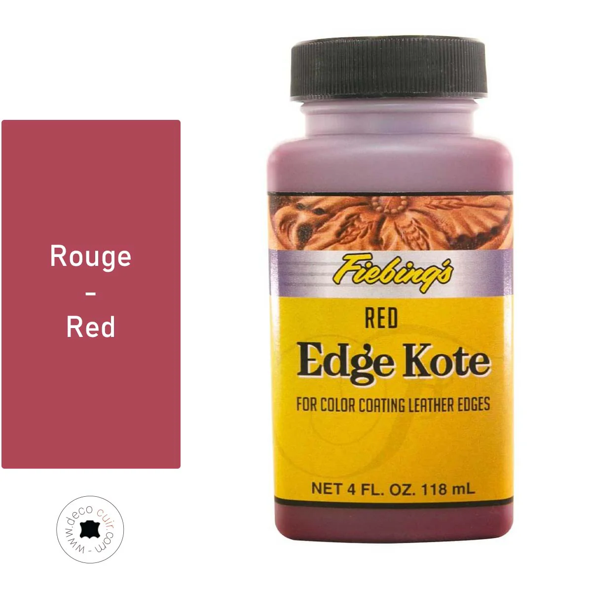 Finition de tranche pour cuir - Fiebing's Edge Kote - 118ml - ROUGE / RED
