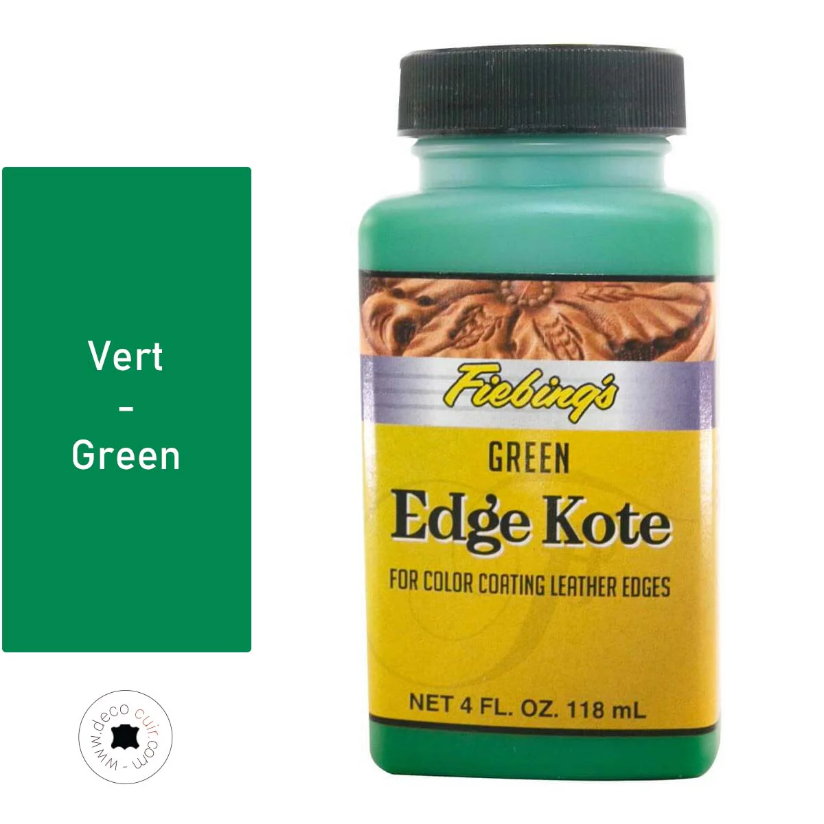 Finition de tranche pour cuir - Fiebing's Edge Kote - 118ml - VERT / GREEN