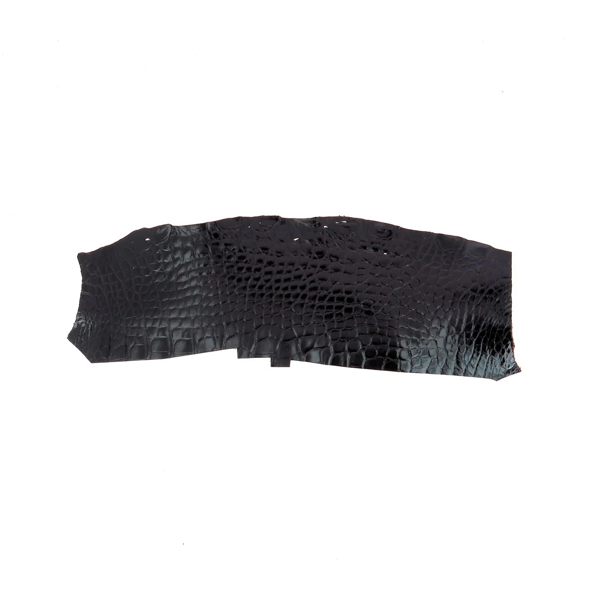 Flanc de cuir d'Alligator brillant - ÉBÈNE