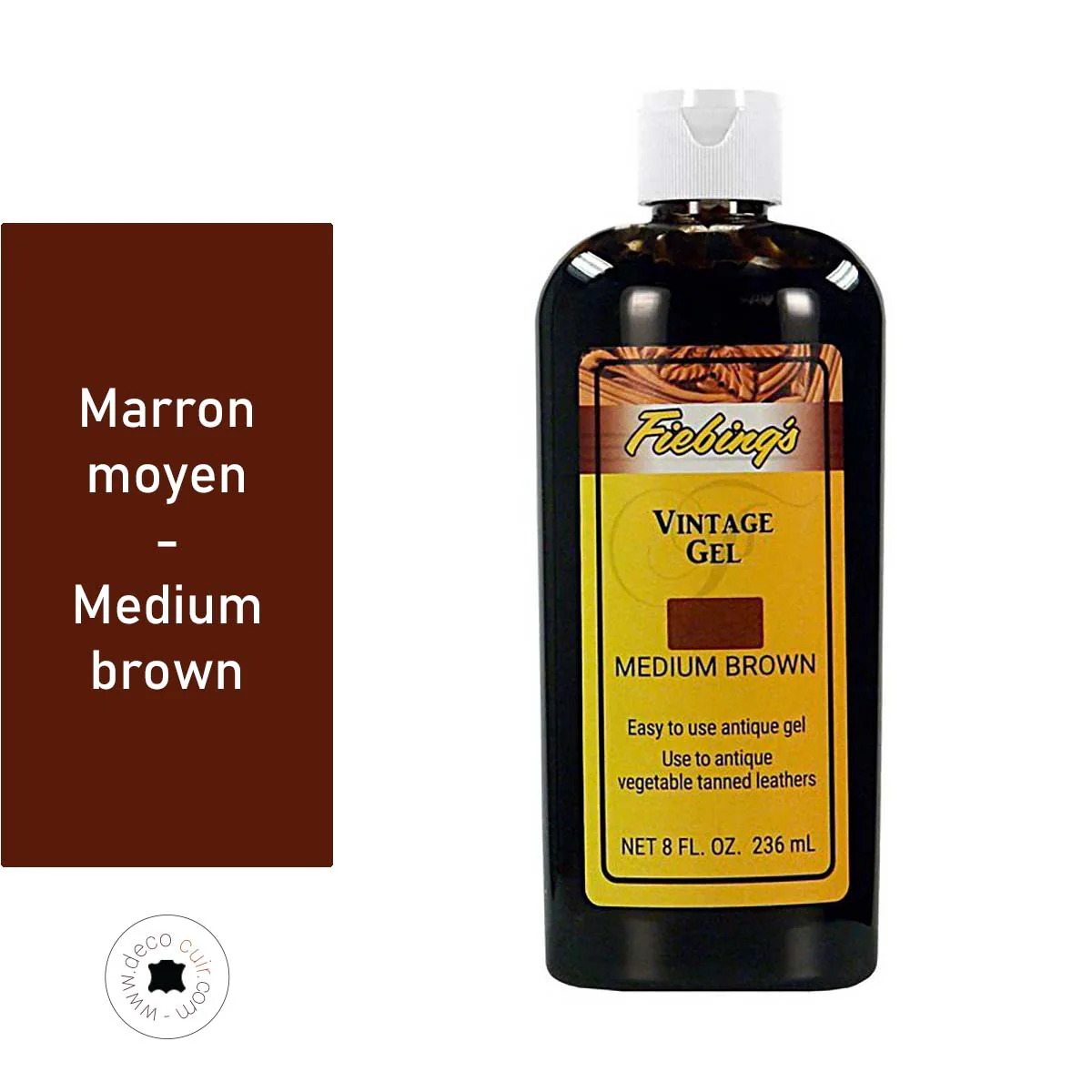 Gel antique Fiebing's Vintage Gel 236ml - MARRON MOYEN / MEDIUM BROWN