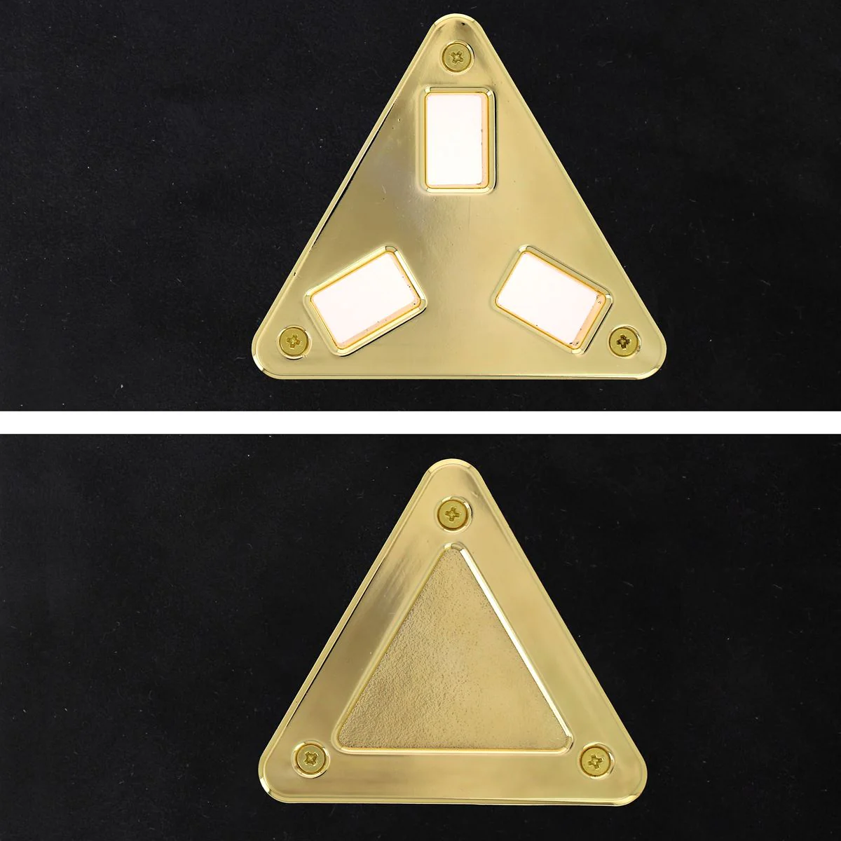 Grand fermoir pour sac triangle avec 3 tourniquets - 76x68mm - Image 3