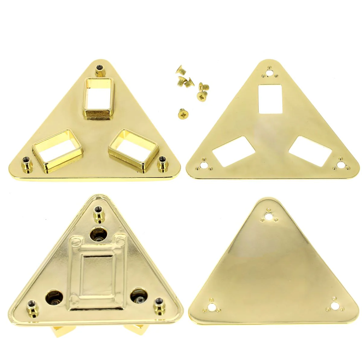 Grand fermoir pour sac triangle avec 3 tourniquets - 76x68mm - Image 4