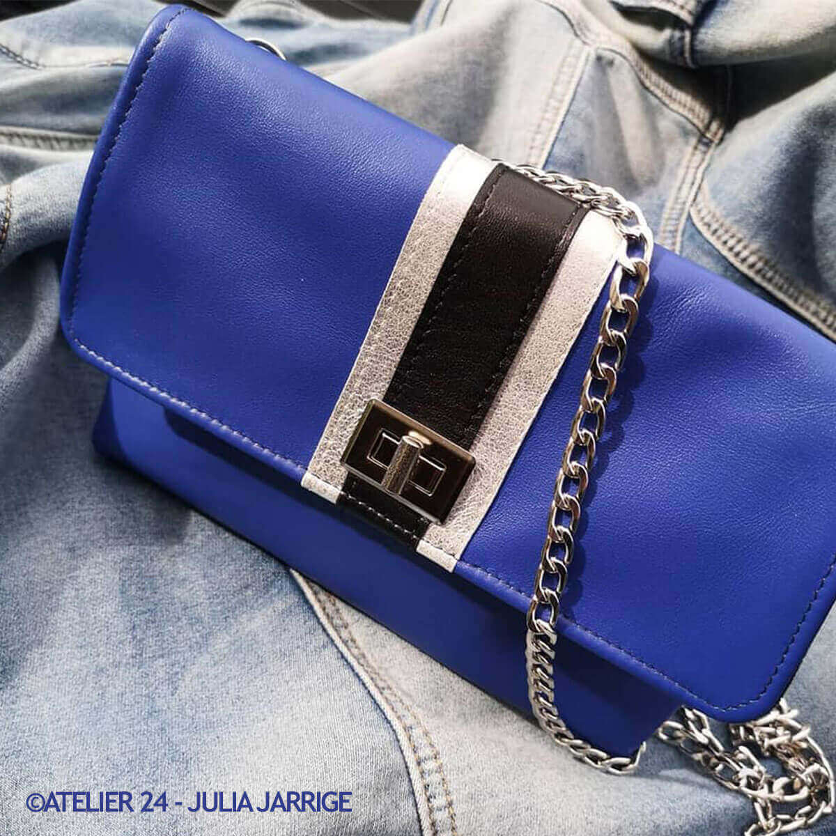 Peau de cuir de veau SATINLYS - BLEU - Image 4
