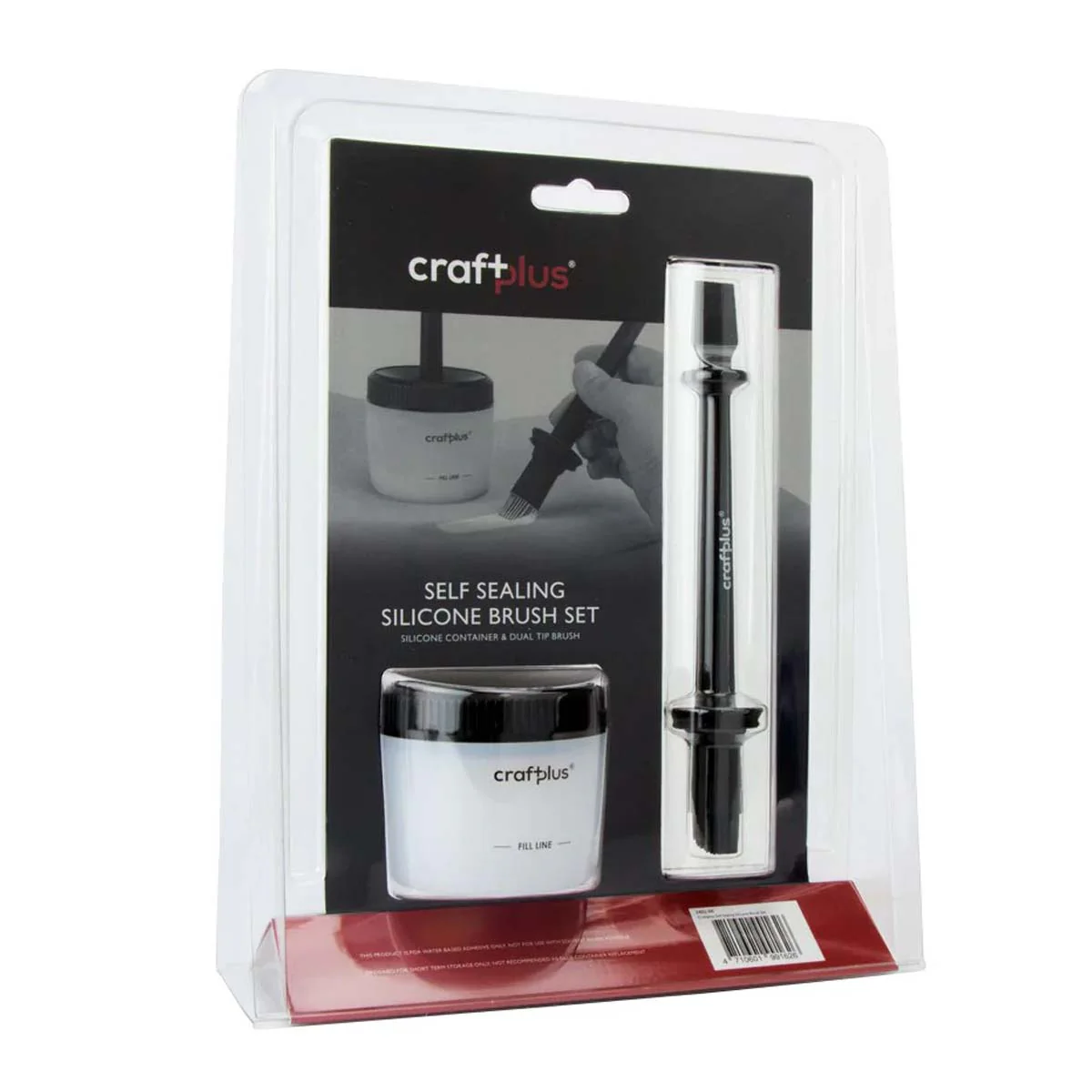 Jeu de pinceaux pour colle et son pot en silicone - Craftplus 3402-00 - Image 4