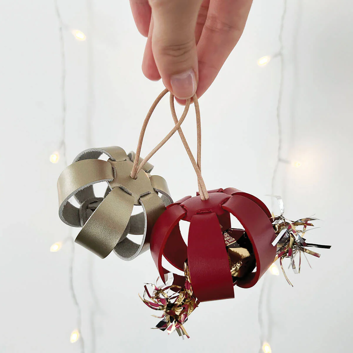 Kit DIY - Boule de noël en cuir à assembler - BLEU - Image 4