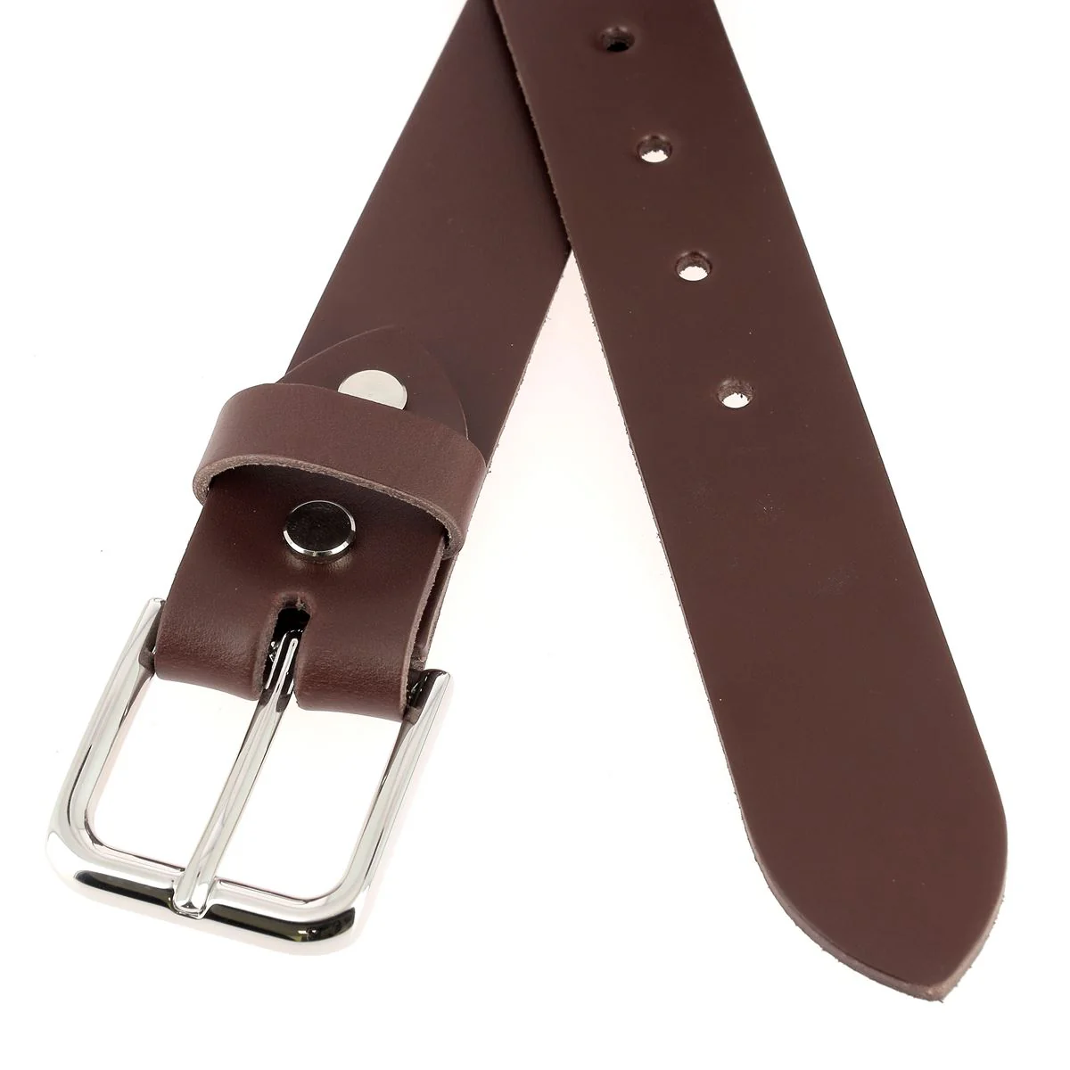 Kit DIY - Ceinture en cuir sans couture - MARRON - Épaisseur 3,1mm - Vis chicago Nickelé - Image 2