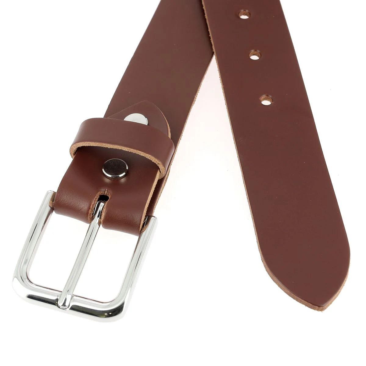 Kit DIY - Ceinture en cuir sans couture - NOISETTE - Épaisseur 3,1mm - Vis chicago Nickelé - Image 2