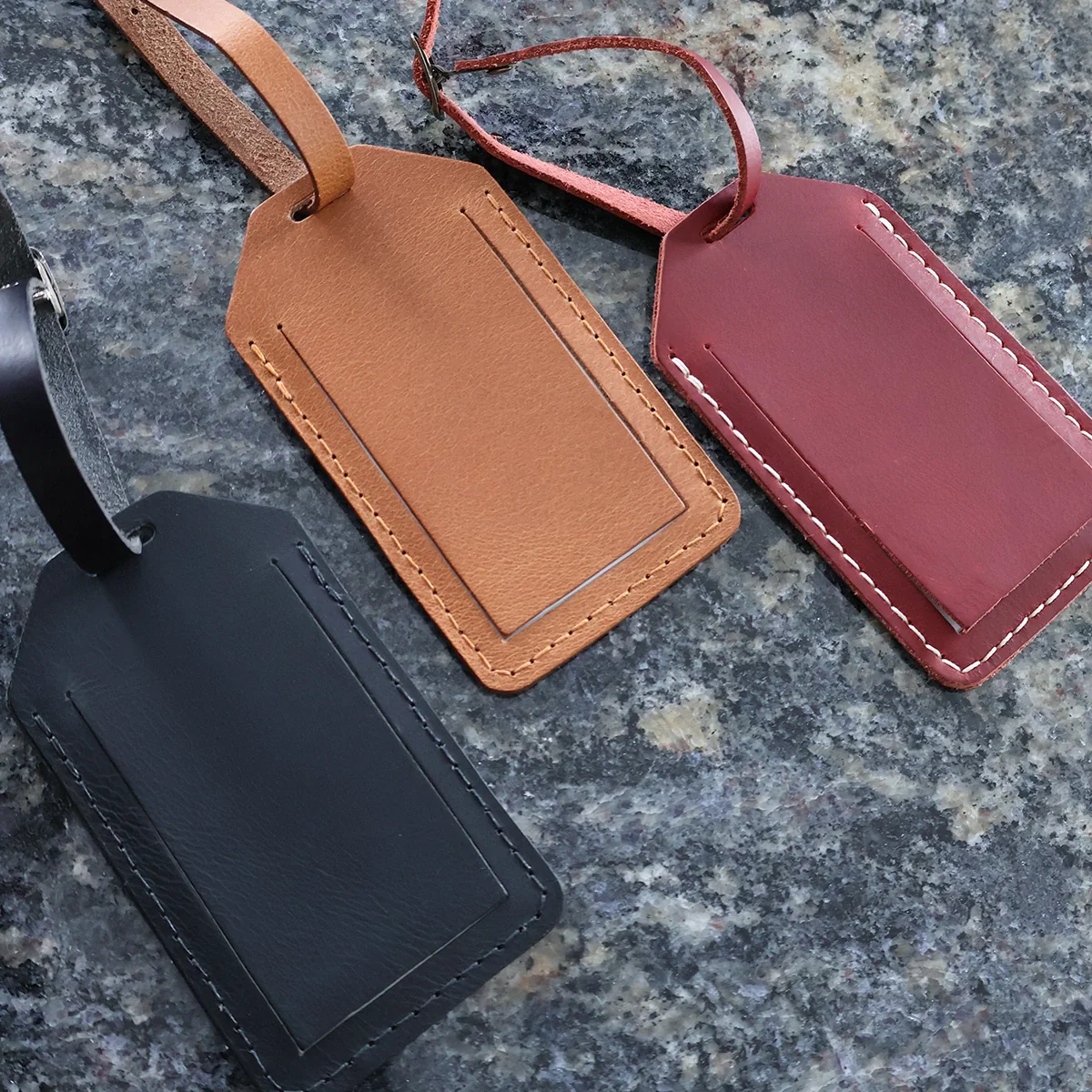 Kit DIY - Porte étiquette de bagage en cuir de croupon tannage végétal - Image 7