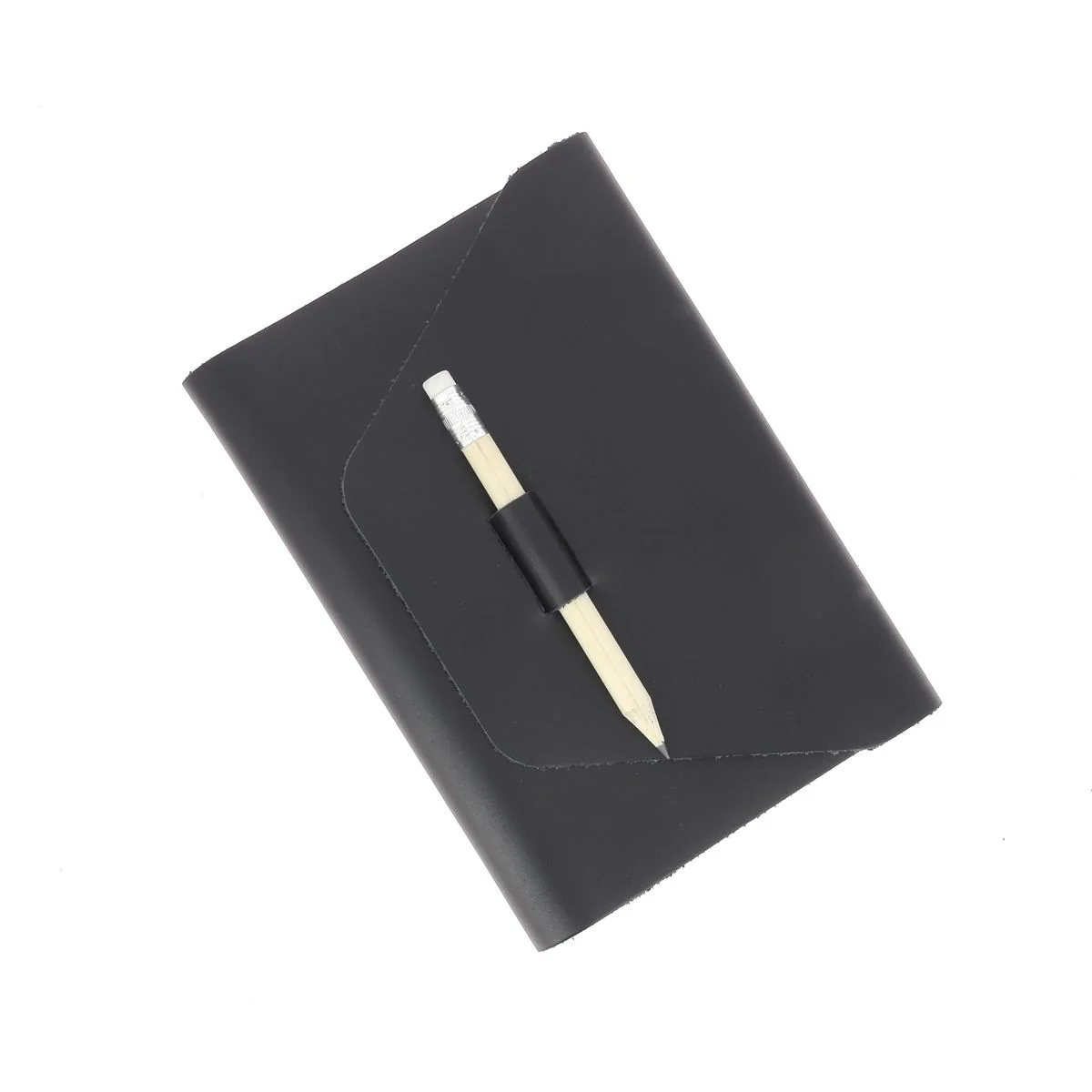 Kit DIY Protège carnet en cuir pleine fleur lisse A6 - NOIR P55