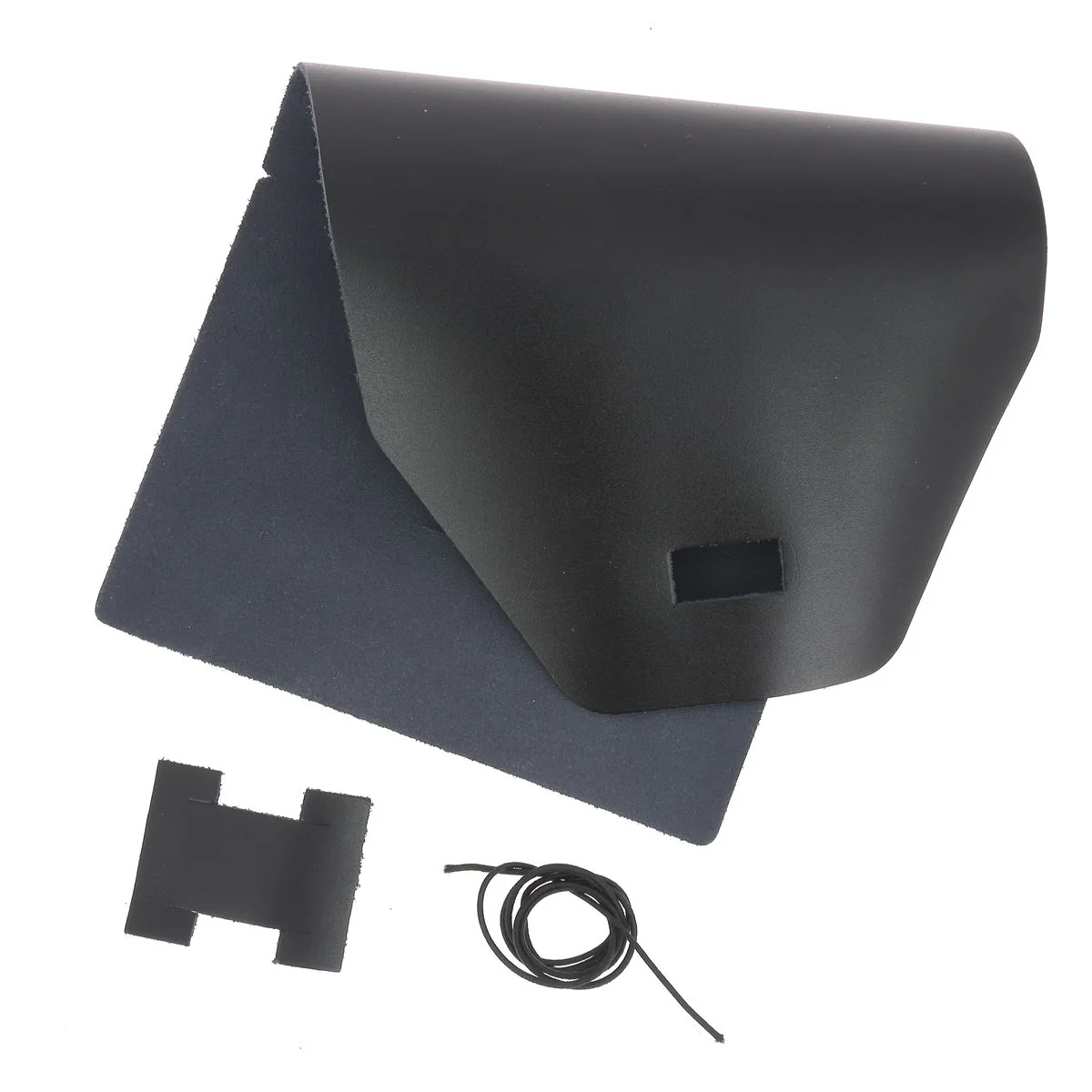 Kit DIY Protège carnet en cuir pleine fleur lisse A6 - NOIR P55 - Image 2