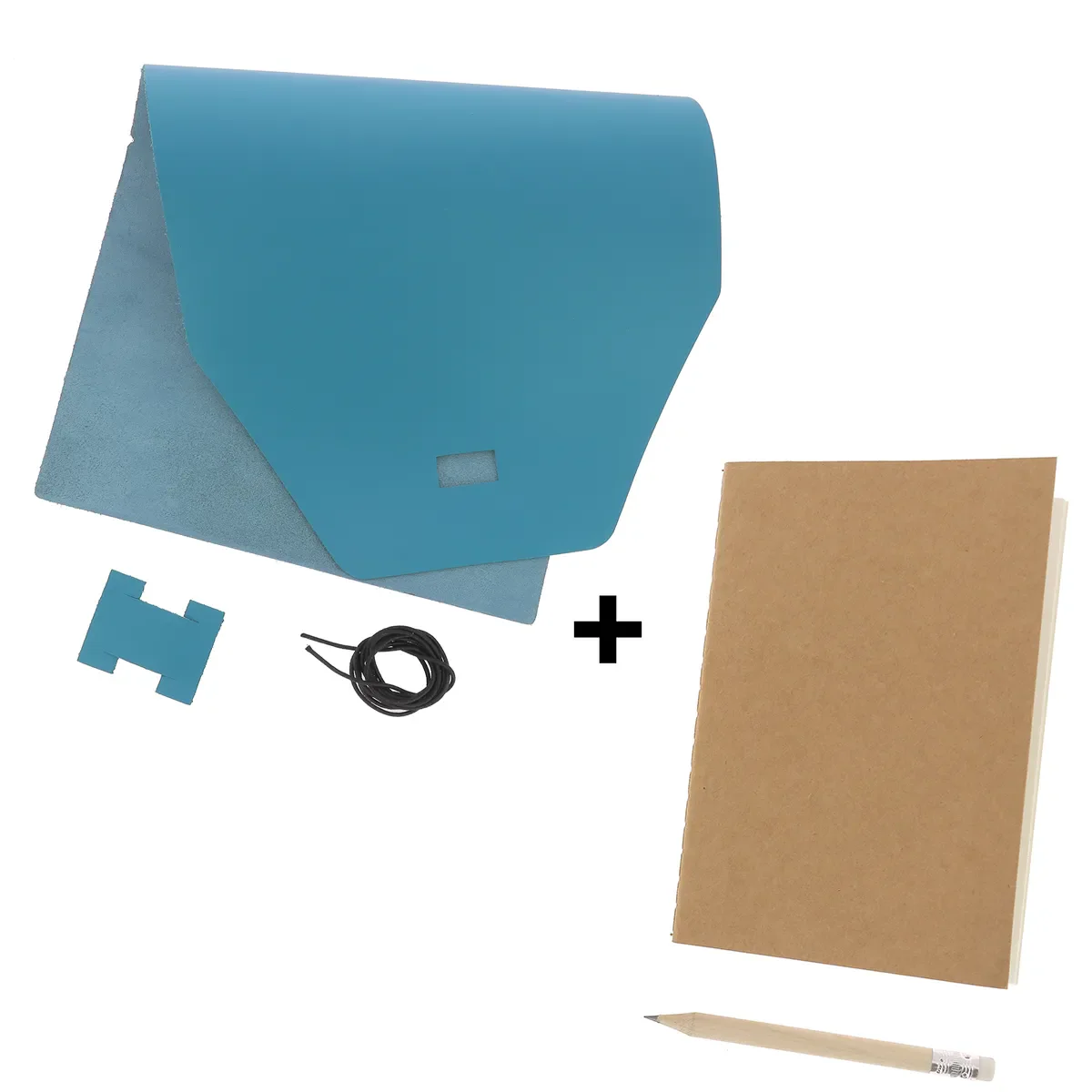 Kit DIY Protège carnet en cuir SATINATO A5 - BLEU ATOLL M25 - Image 4