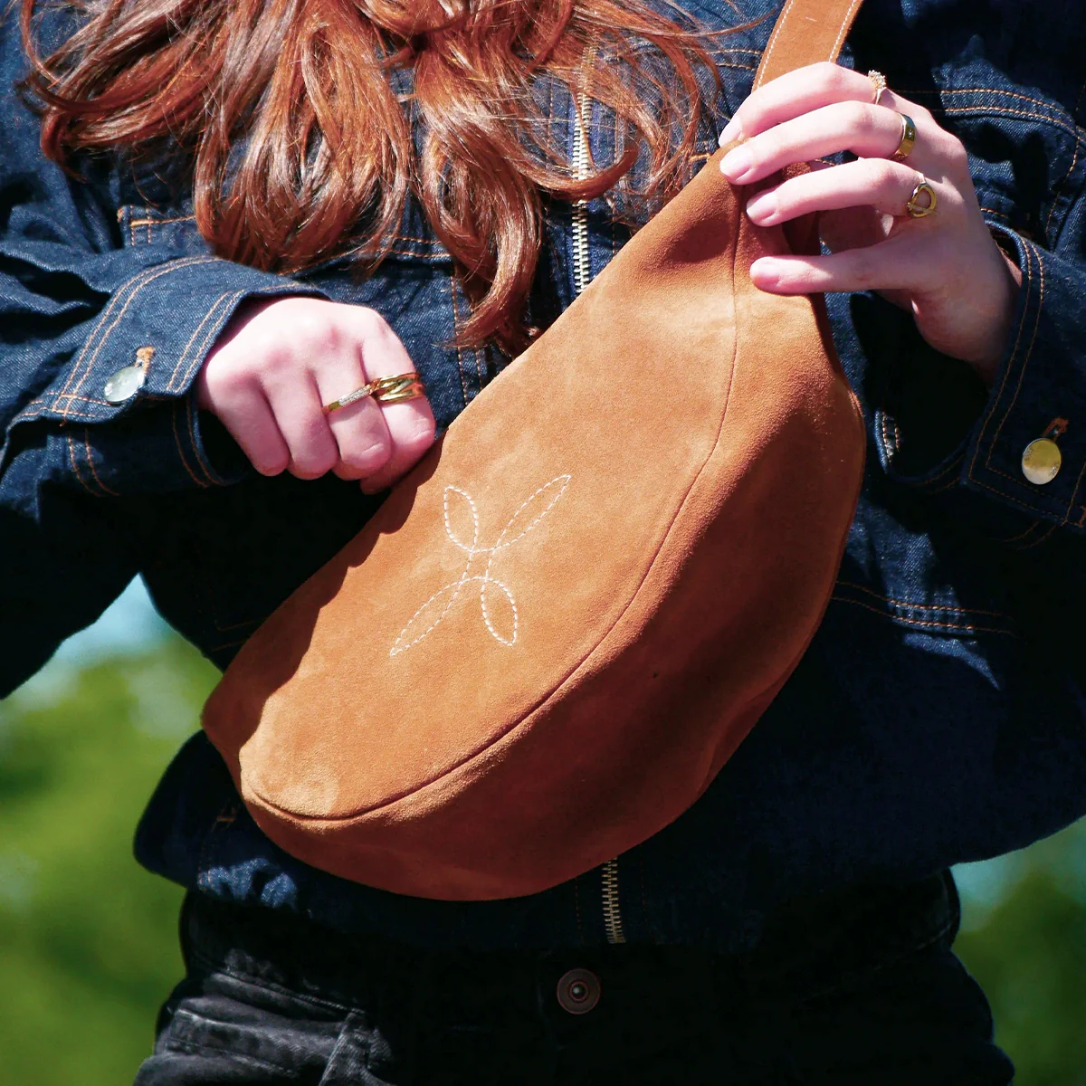 Kit DIY - Sac banane Luna en croûte de cuir DOLCE à coudre à la machine - CAMEL - Image 4