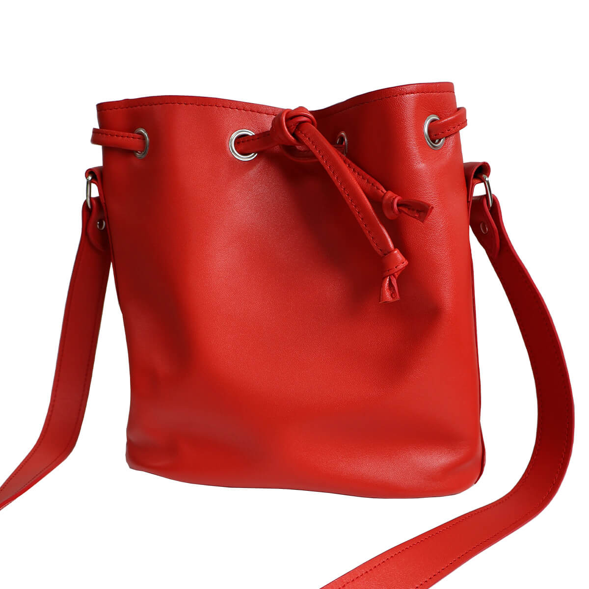 Kit DIY - Sac seau en cuir à coudre à la machine - ROUGE