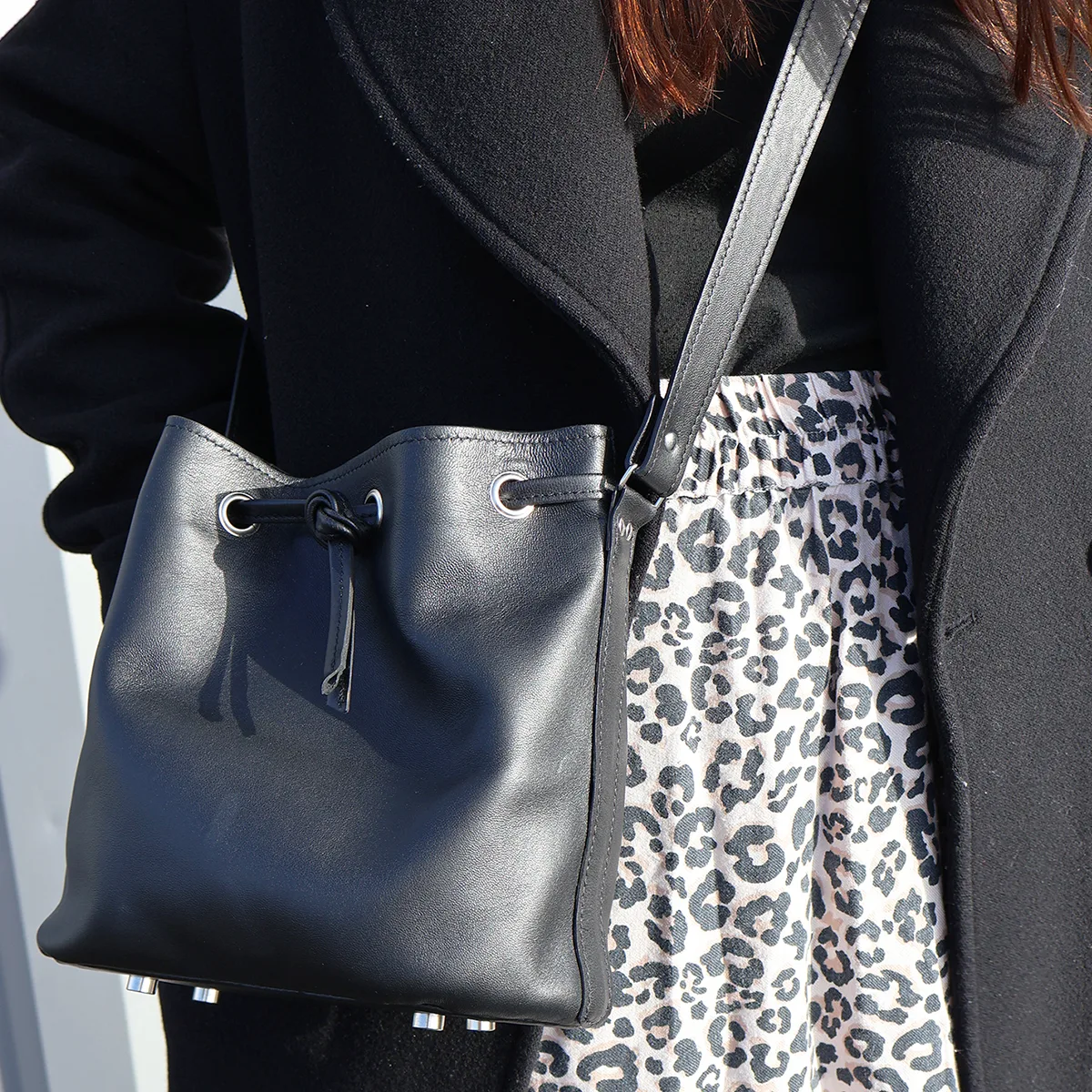 Kit DIY - Sac seau en cuir à coudre à la machine - NOIR - Image 2