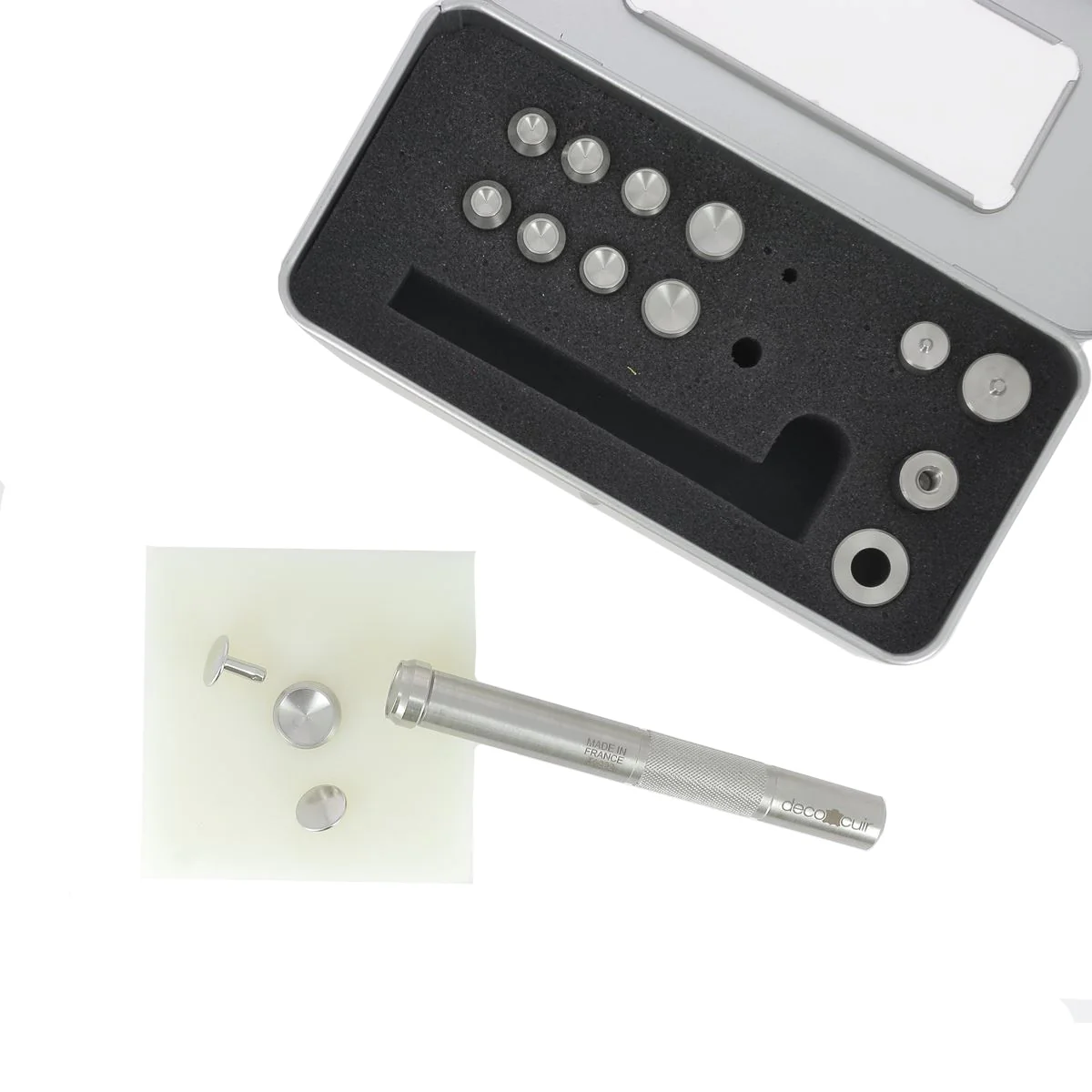 Kit d'outils de pose pour rivets en inox - 16 pièces - Deco Cuir - Image 5