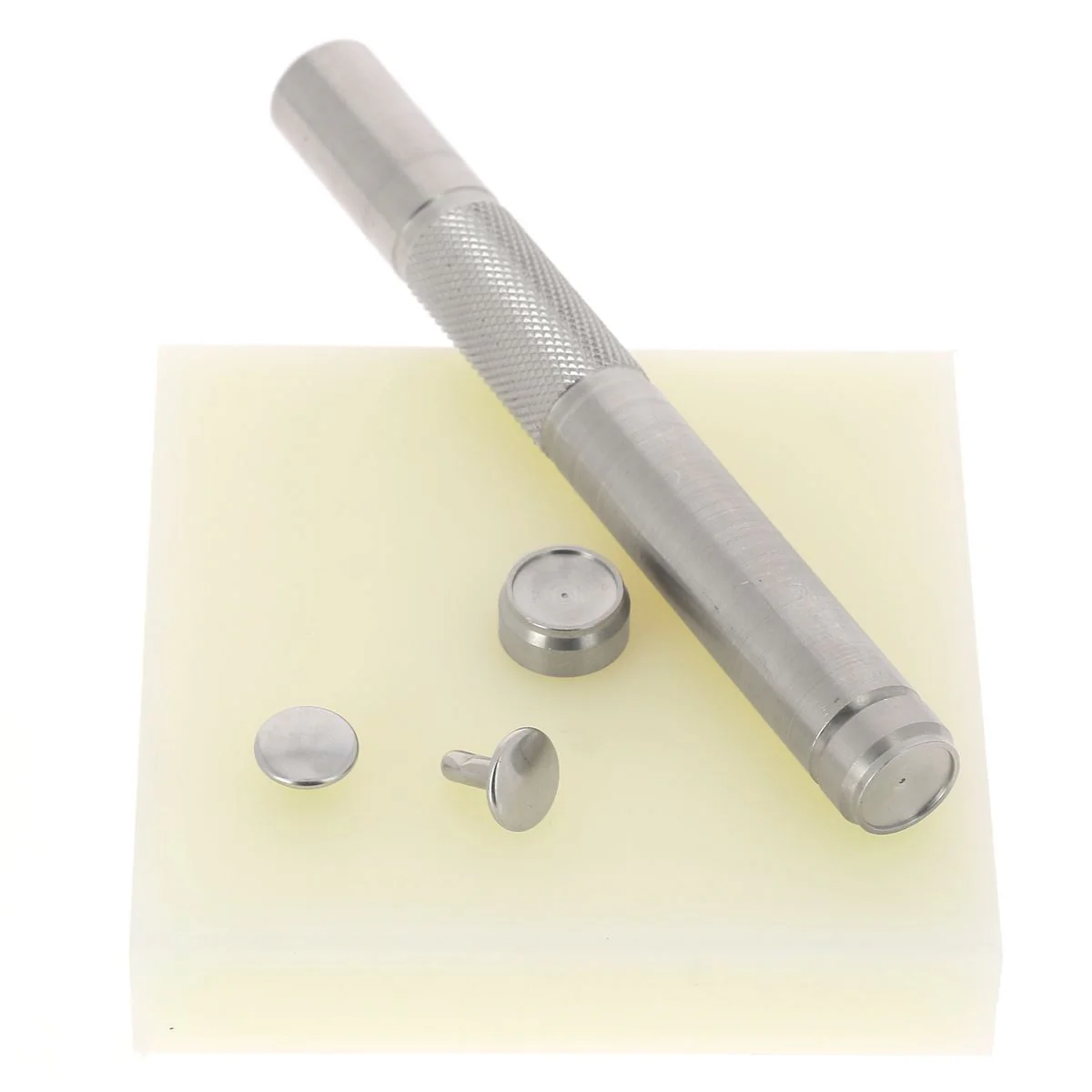 Kit de pose - Plaque + manche inox + jeu de pose PINCE + 20 rivets nickelé - Image 2