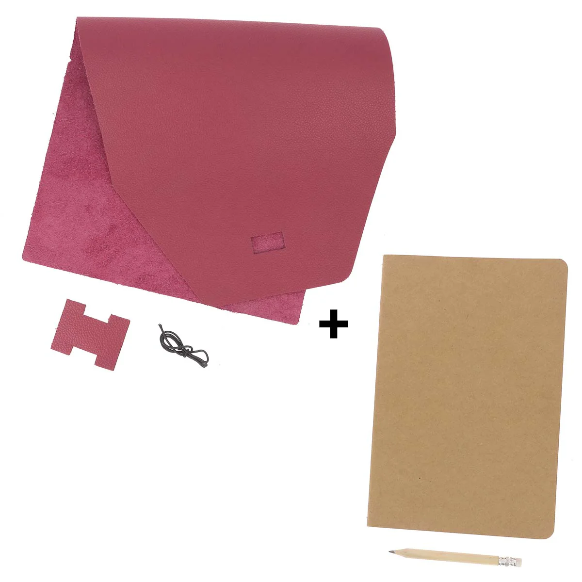 Kit DIY Protège carnet en cuir grainé A5 - ROSE LAURIER P67 - Image 5