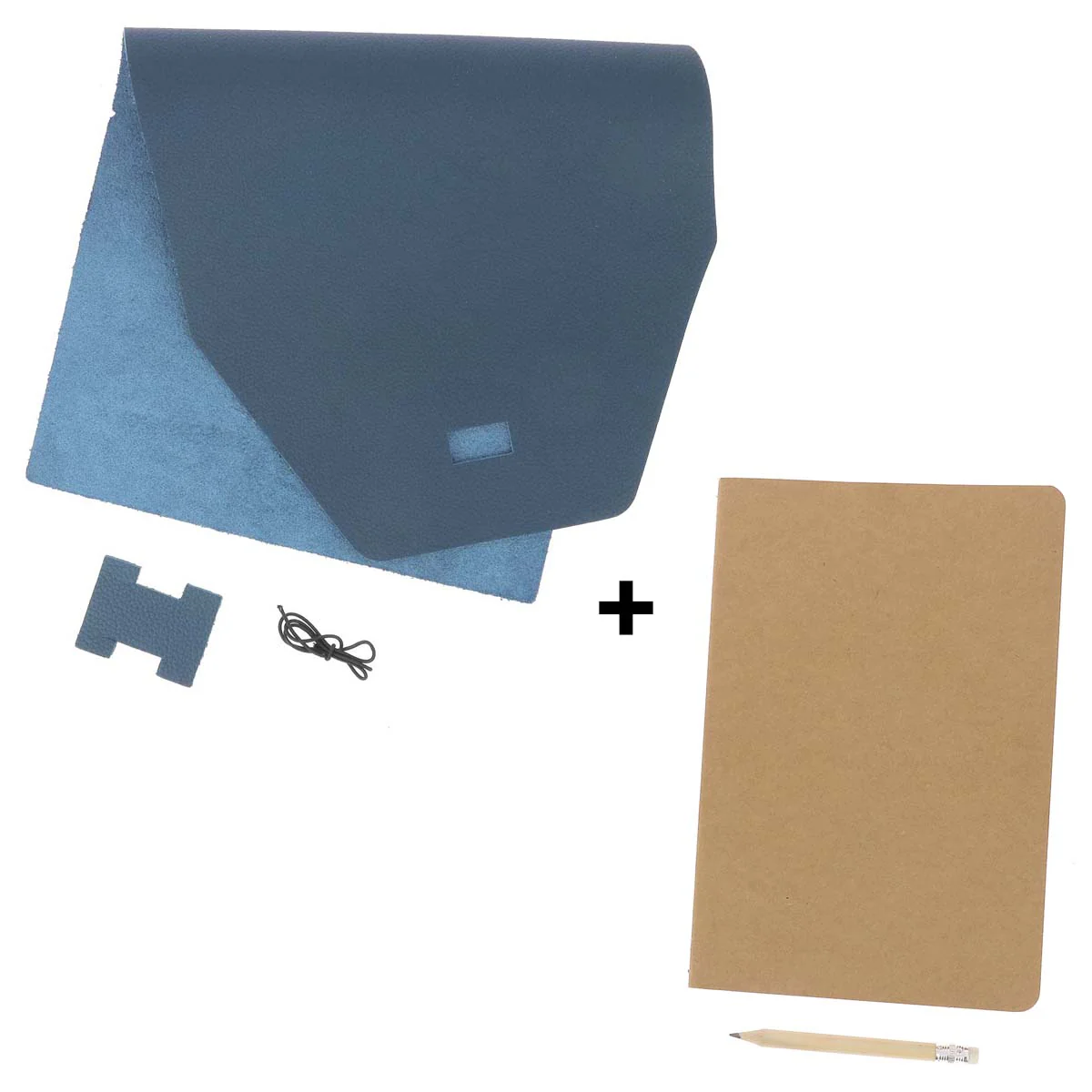 Kit DIY Protège carnet en cuir PLAYA A5 - BLEU MINÉRAL R21 - Image 5