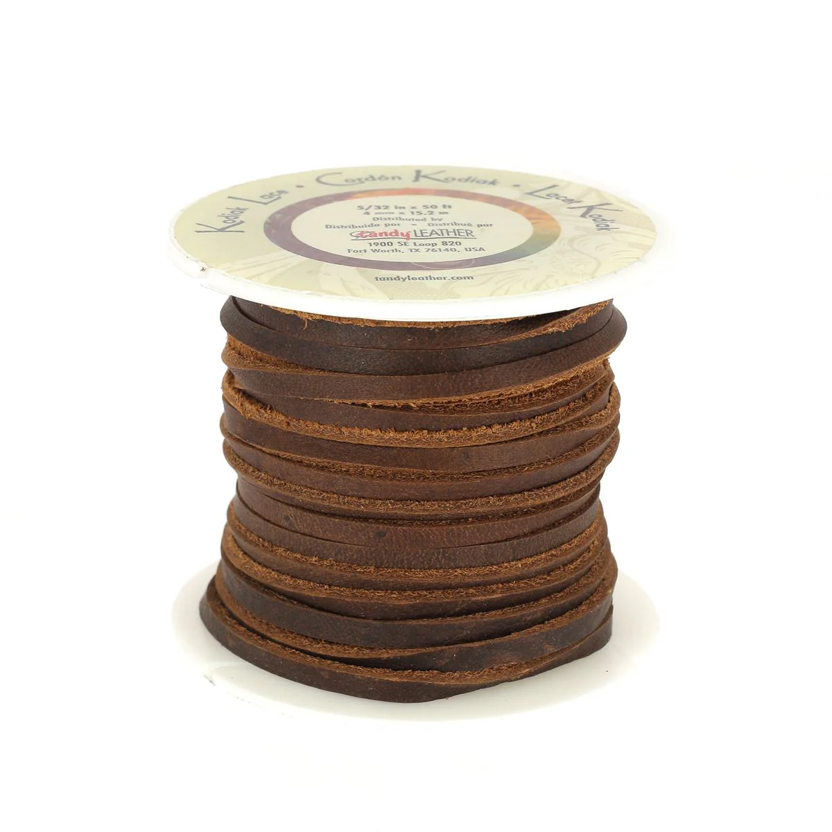 Lacet en cuir plat tanné à l'huile Kodiak - Largeur 4mm - Bobine 15m - Tandy Leather 5075 - Image 4