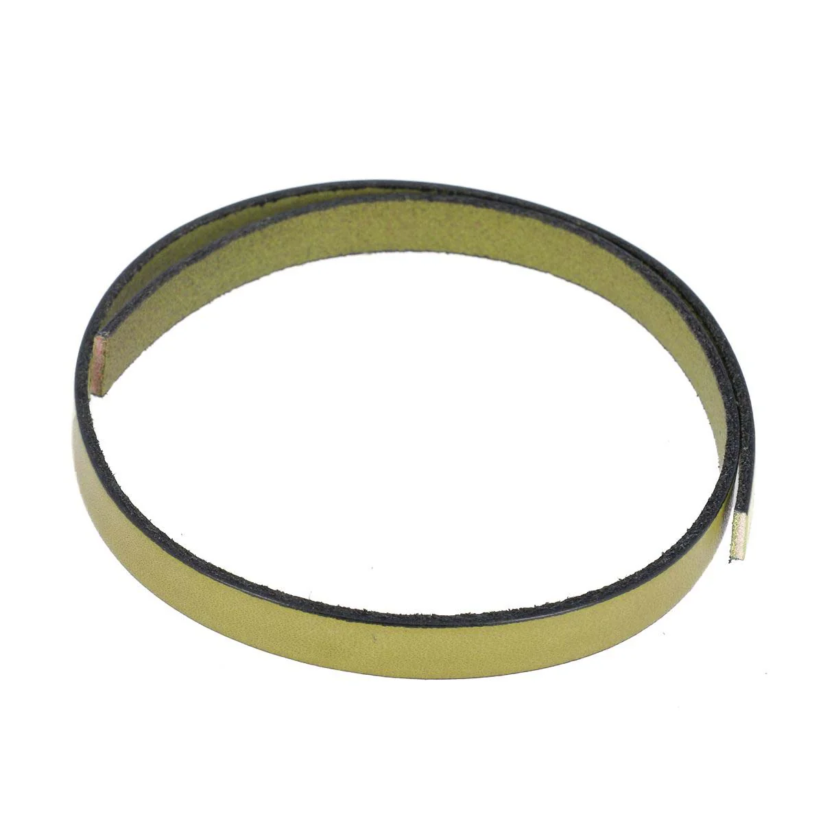 Lacet en cuir plat 10mm tranches noires - Les 10 cm - Image 10