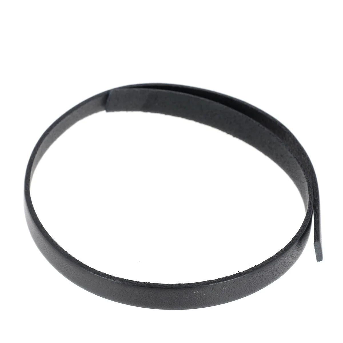 Lacet en cuir plat 10mm tranches noires - Les 10 cm - Image 13