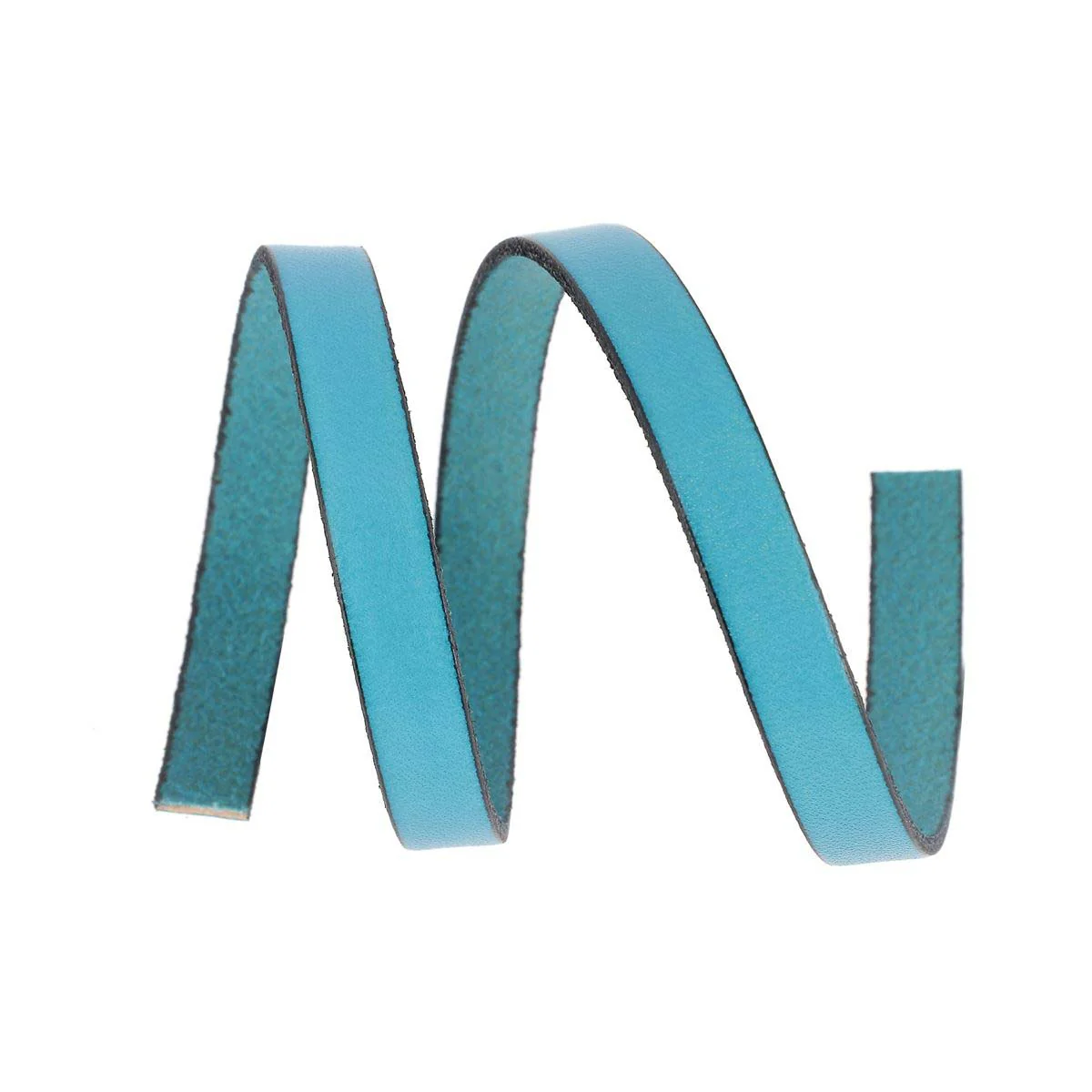 Lacet en cuir plat 10mm tranches noires - Les 10 cm - Image 15