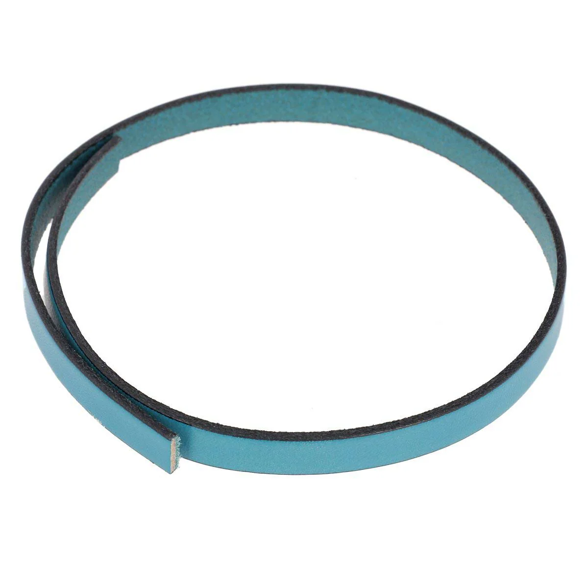 Lacet en cuir plat 10mm tranches noires - Les 10 cm - Image 16